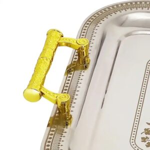 Stainless steel serving tray set arabic gold metal tray - Image 3