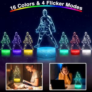 C Ronaldo Siu Celebration 16 Colors Night Light dimmable Touch Remote Control Ronaldo Soccer Football Fans 3D Lamp Illusion LED - Image 4