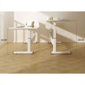White Wooden Manual Height Adjustable Computer Gaming Desk Lifting Coffee Table With Storage - Image 7