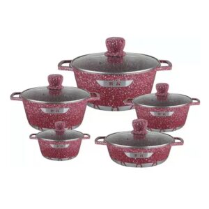 Granite Cookware Sets 10 Pieces Non-Stick Aluminum Utensils Kitchen Cookware Manufacturers - Image 2