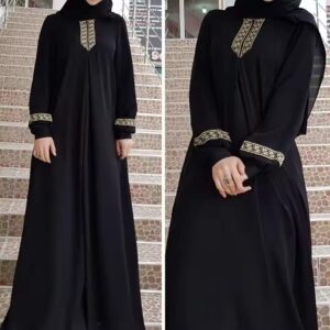 Wholesale Plus Size Islamic Clothing Loose Muslim Maxi Dress Abaya For Women - Image 5