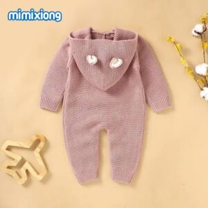 Mimixiong Knitted Newborn Baby Rompers Clothing Jumpsuits Babies Clothes Toddler Hoodie Rompers Onesies Sweaters - Image 5