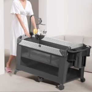 Foldable Portable Child Kid Fence Playpen Baby Bed Travel Cot Baby Playard with Side Door - Image 4