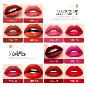 12 Color Matte Lip Gloss Cruelty Free Long Lasting Waterproof Liquid Lipstick Matte - Image 5