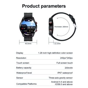 HW20 Smart Watch Men Wristwatches Business Sports Health Monitoring Message Reminder Smart Watches For IOS Android - Image 7