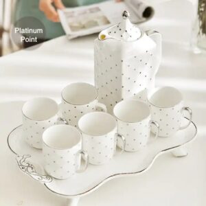 Exquisite Gold White Design Gift Wedding Coffee Cup Tea Sets High Quality Tea Pot Customize Design Colorful Ceramic Cup - Image 4
