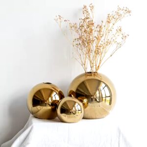 Vase Set of 3 Ball Shape Round Vase for Table Centerpiece Wedding Dining Office Living Room Decor - Image 3