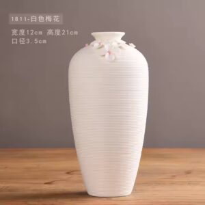 Nordic Style White Ceramic Flower Vase with Reactive Glaze Tabletop Vases Home Decor - Image 6
