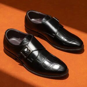 Mens Buckle Mengke Cover Cross-border Men's Shoes Vintage Block British Style Leather Shoes Mens Shoes Large Size 39-48 - Image 4