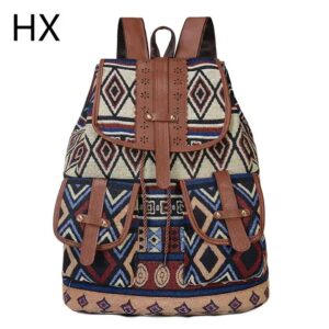 Pattern Canvas Fashion Personality Travel Drawstring Small Backpack Bags for Women's Wholesale Custom New Ethnic Style Retro HX - Image 6