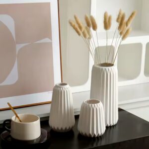 Modern creative 3-piece set white ceramic vase for home decor centerpieces decor - Image 5