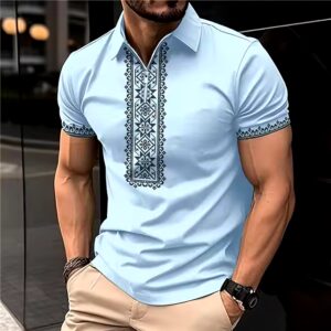 Street T-shirt Summer Men's 3D Graphic Printed Polo Shirt Clothing Oversized Shirt High-quality Men Lapel Zipper Casual - Image 3