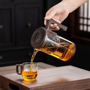 Elegant cup brewing teapot tea separation household tea brewing artifact magnetic suction tea brewing artifact glass filter - Image 5