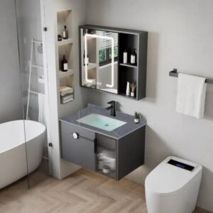 Modern Contemporary Bathroom Cabinets with Mirror and Wash Basin High Quality Storage Solution New and Popular Style - Image 6