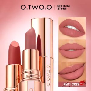 O.TWO.O High-Grade Matte Lip Stick Non-Stick Waterproof Long-Lasting Mineral Based Velvet Lip Makeup 4g Net Weight - Image 3