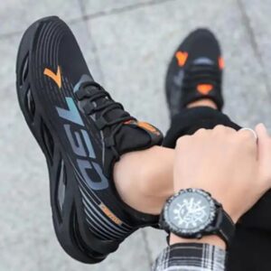 Most Popular lace-up Breathable Mesh Running black sneakers wholesale casual fashion non-slip tennis shoes men - Image 4