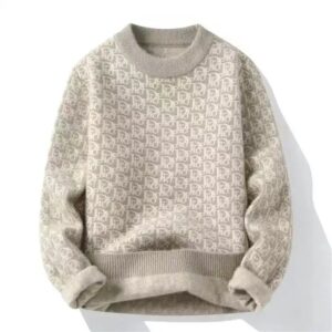 Autumn and winter wear cashmere thick sweater men 2023 new high quality crewneck sweater winter warm sweater base shirt - Image 3