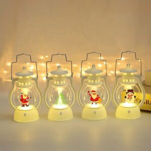 Christmas decoration lantern hand-held Santa Claus night lantern LED small lamp plastic lantern - Image 3