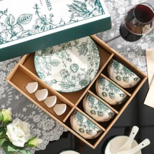 Royal custom gift box porcelain rose plates and bowls ceramic dinner set luxury tableware china dinnerware sets for gift - Image 3