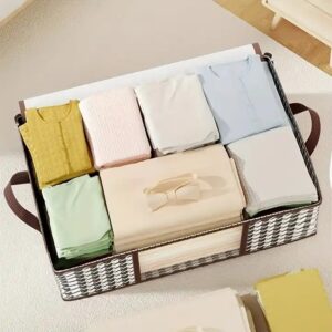 Houndstooth 50L 75L Large Capacity Waterproof Dust-Proof Visible Window Quilt Storage Bag Box With Zipper Handle For Home Travel - Image 4