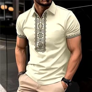 Street T-shirt Summer Men's 3D Graphic Printed Polo Shirt Clothing Oversized Shirt High-quality Men Lapel Zipper Casual - Image 5