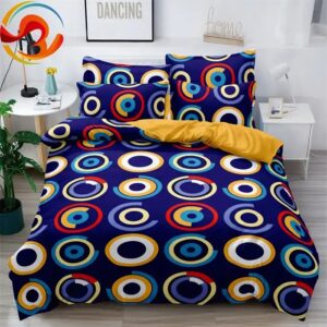 4 piece bedsheet bedding set complete polyester bed sheets Geometric bedding set - Image 5