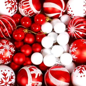 44pcs/set Christmas plastic pendant ball ornaments for christmas tree gift and home holiday decoration - Image 4
