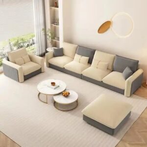 Nordic Modern Home Furniture Fabric Sectional Corner Couch Chaise Longue Combination Bed Living Room Sofa - Image 4