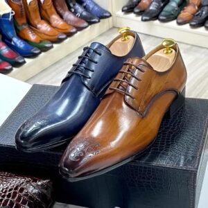 High Quality Leather Business Casual Shoes For Men Carved Point Formal Derby Leather Shoe For Men Dress Shoes Oxfords - Image 3