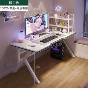 Cheap Modern Simple Gaming Table And Chair Set With Shelf For Home Computer Gaming Desk Standing Room Decoration - Image 6