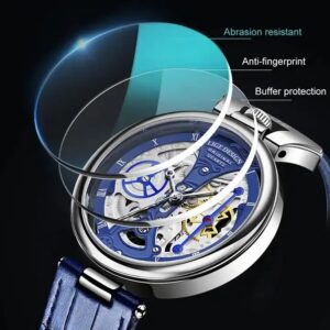 LIGE 89105 Fashion Casual Sport Quartz Leather Strap Men Wristwatches Skeleton Hollow Watch Man Relogio Masculino Montre Clock - Image 6