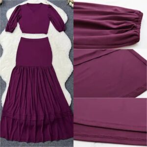 New Spring Autumn Two Piece Set Women Clothing High Waist Elegant Short Top Skirt Sets Women 2 Piece Outfits For Women - Image 6