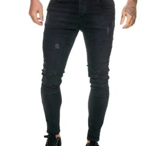 De Hombre Jeans Fit Stylish Denim Jeans Stacked Stretch Super Skinny Biker for Men Jeans Streew Wear Slim Summer - Image 3