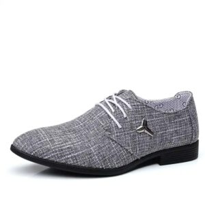 Men's Oversized Breathable Pointed Canvas Shoes Formal Men's Shoes Business Casual Dress Shoes - Image 4