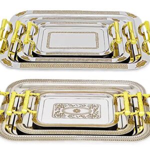 Stainless steel serving tray set arabic gold metal tray - Image 1