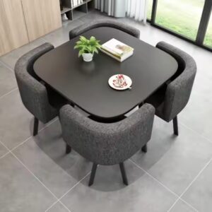 Luxury Saving Place Coffee Table Sets Leisure Modern Round Dining Tables And 4 Chairs Set - Image 5