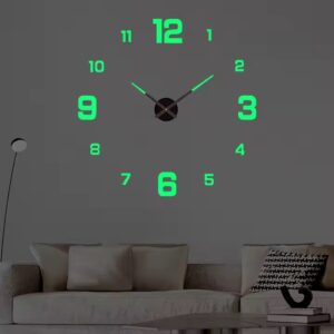 Large 3D Wall Clock DIY Creative Mirror Surface Wall Decorative Sticker Watch 40cm Frameless for Home School Office Living Room - Image 7