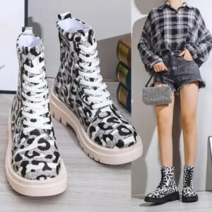Women's PU Leather Ankle Boots large size boots casual ankle boots shoes for woman - Image 3