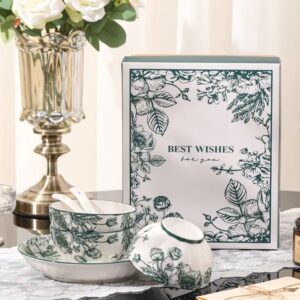 Royal custom gift box porcelain rose plates and bowls ceramic dinner set luxury tableware china dinnerware sets for gift - Image 5