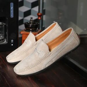 Loafers dress shoes pigskin men loafer shoes leather casual genuine men's causal shoes - Image 1