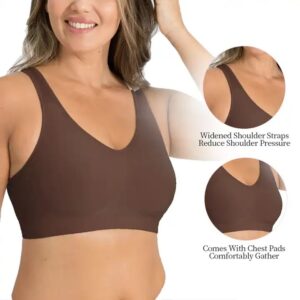 Hot Selling Large Size Sexy Bras Comfortable Everyday Seamless Nylon Vest Breathable Wire-Free Back Closure Bra - Image 4