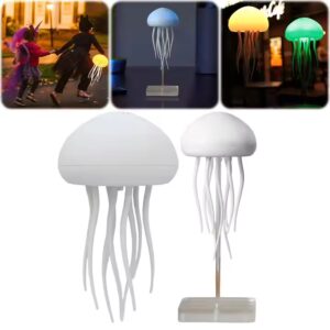 3D Jellyfish Night Light Jellyfish Nightlight Voice Control Atmosphere Light with Rotating Tentacles Type-C Charging for Desktop - Image 5
