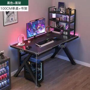 Cheap Modern Simple Gaming Table And Chair Set With Shelf For Home Computer Gaming Desk Standing Room Decoration - Image 4