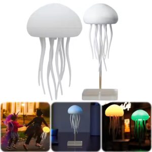 3D Jellyfish Night Light Jellyfish Nightlight Voice Control Atmosphere Light with Rotating Tentacles Type-C Charging for Desktop - Image 4
