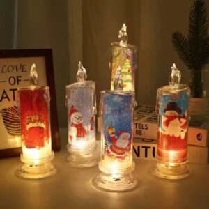 Warm White Cartoon Mini Candle Night Lamp Bedroom Decoration Regalo de Navidad Kids Gifts Christmas Atmosphere - Image 3
