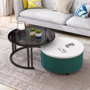Simple Style Center Tea Table Lift Top Coffee Table Nesting Modern Round Luxury Coffee Table - Image 7