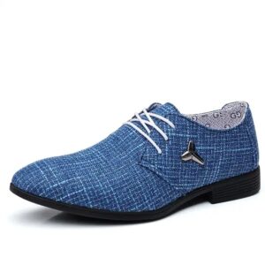 Men's Oversized Breathable Pointed Canvas Shoes Formal Men's Shoes Business Casual Dress Shoes - Image 2