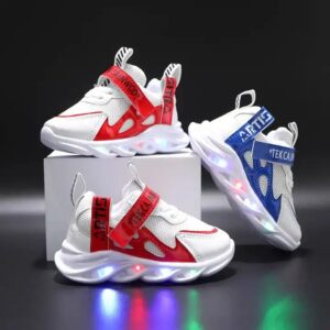 New LED Light Casual Sneakers Breathable Mesh Sport Shoes for Children with Luminous Letter Ribbon for 1-6 Years Old - Image 7