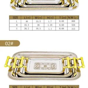 Stainless steel serving tray set arabic gold metal tray - Image 7