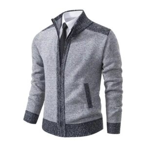 Autumn Winter 2024 New Fashion Men Zipper Long Sleeve Cardigan Coat Plus Size Knitwear Sweater - Image 4